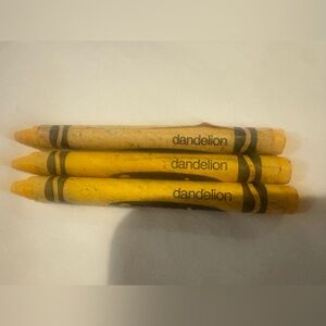 3 Retired Crayola Dandelion Crayons - Discontinued Vintage Color